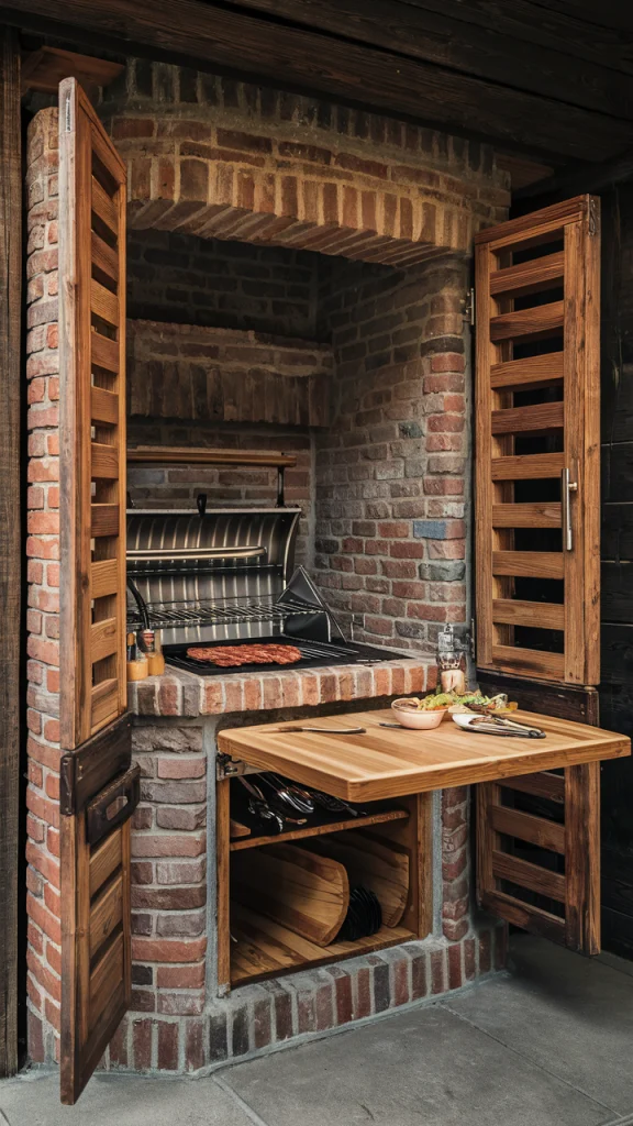 Compact Brick Grill Station - outdoor kitchen ideas