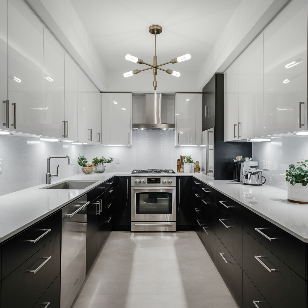 two tone kitchen cabinet -  Bold Black and White