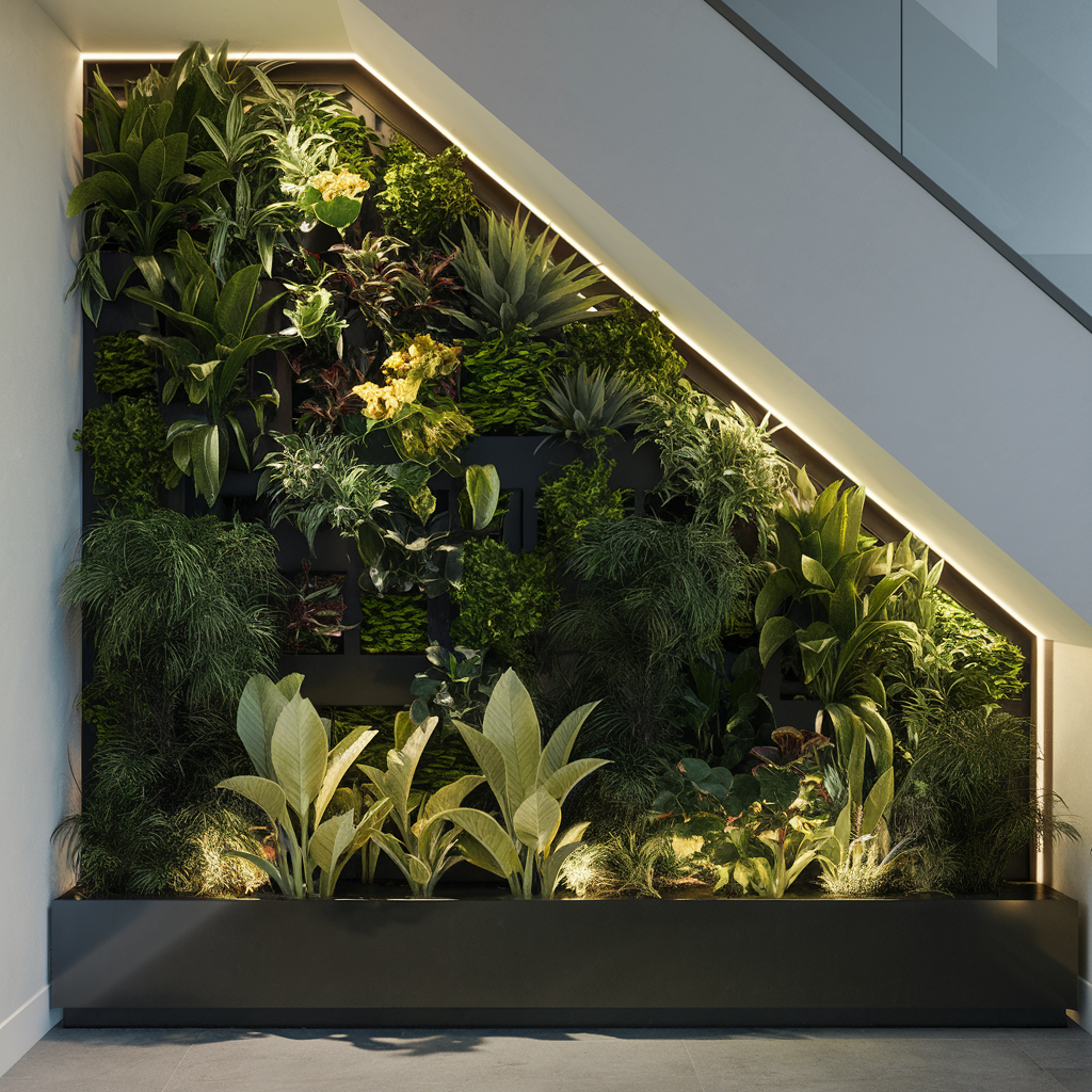 green oasis(under-stairs decor idea)