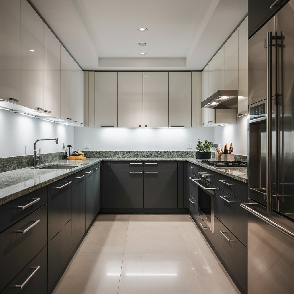 Charcoal Grey and White - two tone kitchen cabinet