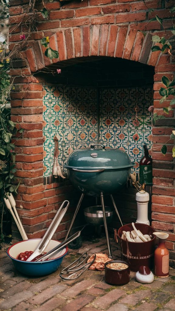 Vintage-Inspired Brick Barbecue Corner - outdoor kitchen ideas