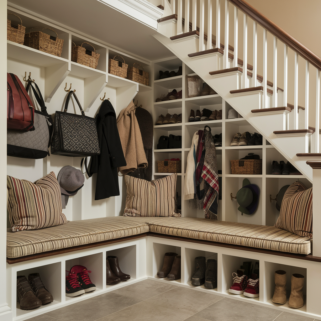 mudroom marvel(under-stairs decor idea)