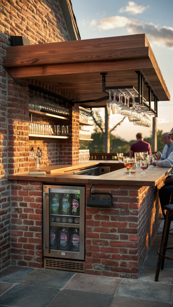 Rustic Brick Outdoor Bar - Outdoor kitchen ideas