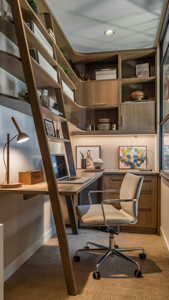 Ladder Desk and Shelving