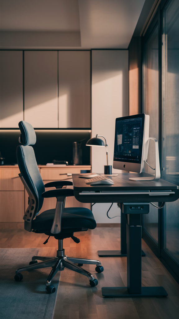 Desk with Built-in Power Station