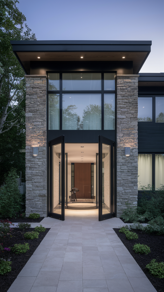 modern glass pocket doors