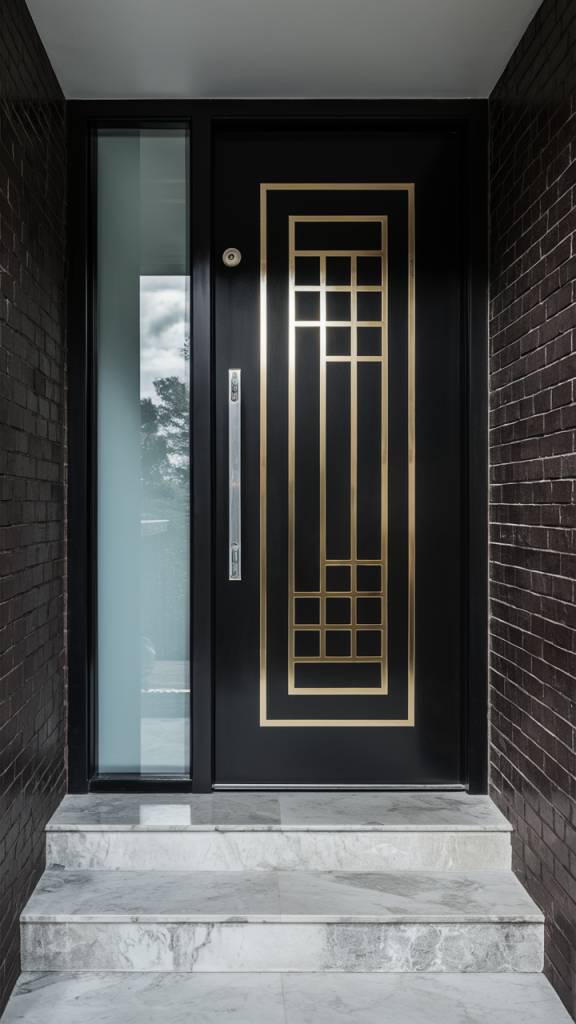 art deco glamour -  front entryway door ideas