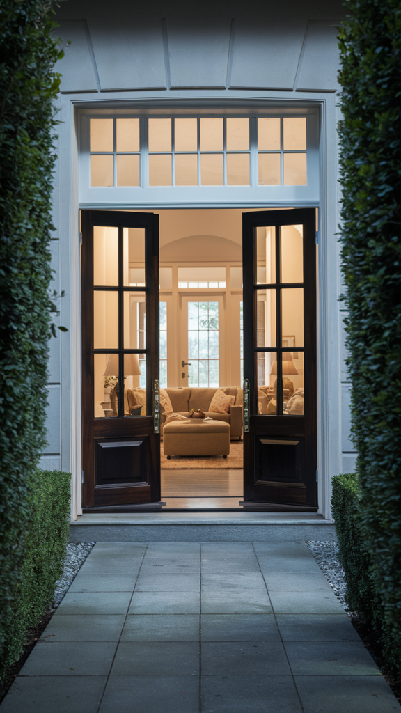 glassed panel elegance -  front entryway door ideas