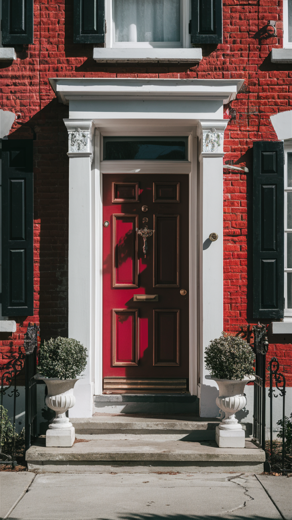 classic red beauty -  front entryway door ideas