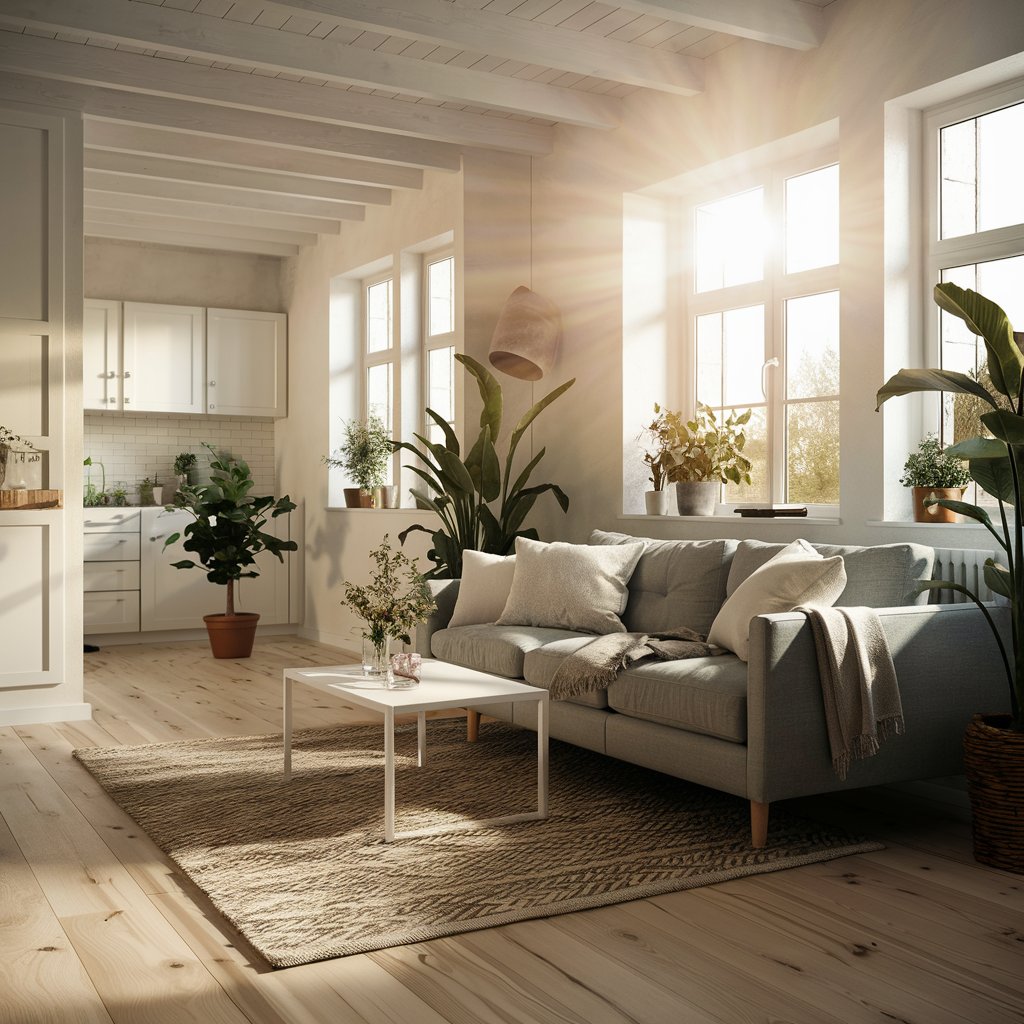 Sleek Scandinavian Style small living room Decor