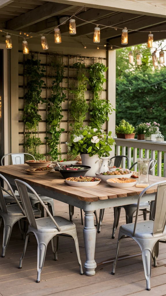 Rustic Farmhouse Gathering Space - backyard patio