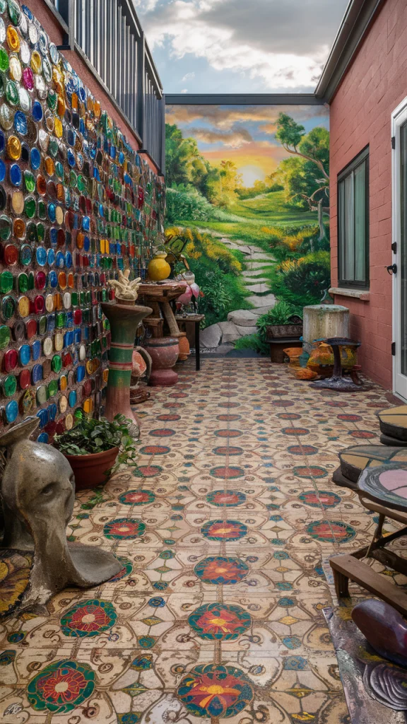 Artistic Mosaic Haven - Backyard patio